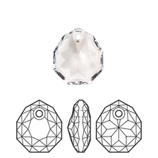 Drop 1pk crystal, Crystal Passions® 16x13.5mm pendant majestic 6436 image number 0