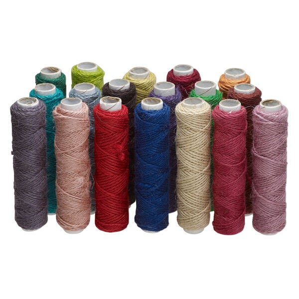 Cord 1pkg18, nylon, mixed colors, 2mm twisted, 30 meter spool. image number 0