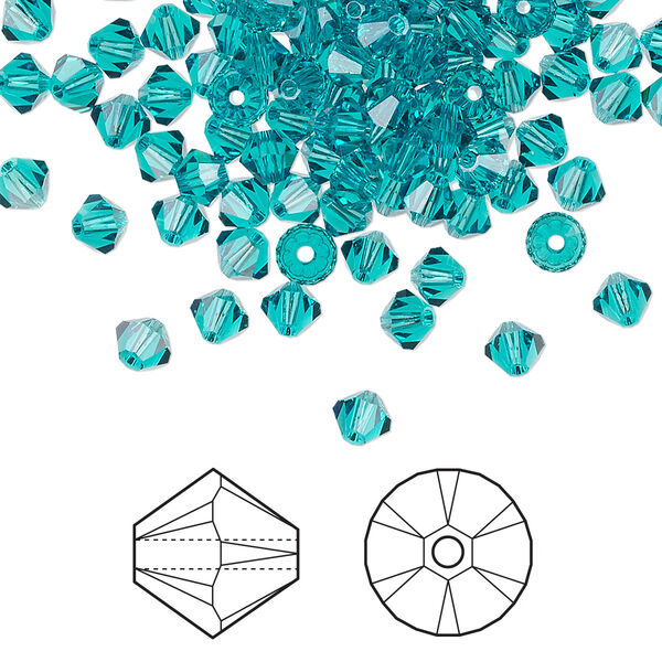 Bead 48pk blue zircon, Crystal Passions® 4mm bicone 5328 image number 0