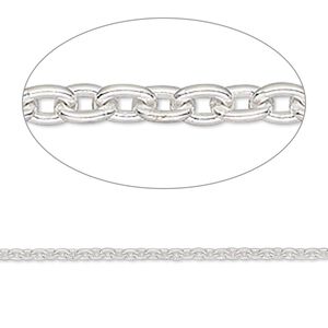 Chain 1pkg1 sterling silver cable, 1.5mm, Gossamer™ 5 foot unfinished