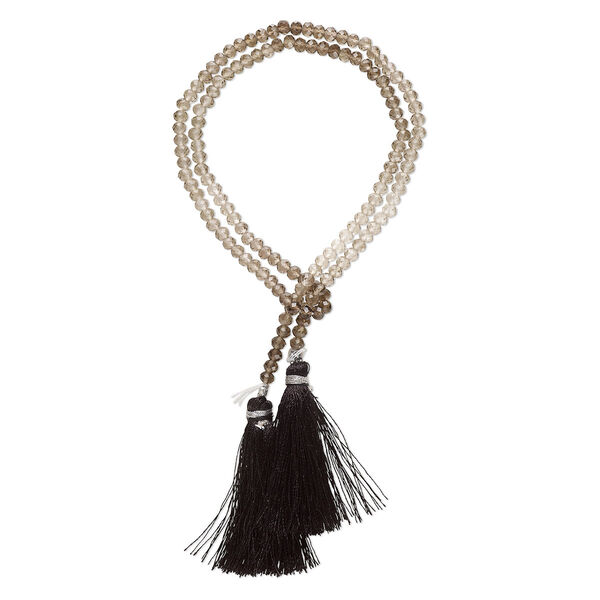 Bead, smoky quartz (heated / irradiated), shaded, 3.5-4mm hand-cut faceted round, B+ grade, Mohs hardness 7. Sold per 15-1/2" to 16" strand. image number 0