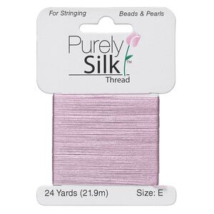 Thread, Purely Silk™, lilac, size E. Sold per 24-yard card.