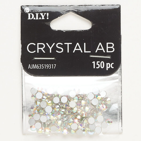 Flat back, glass, pkg/150, opaque clear AB, 3-3.2mm round, SS12. image number 0