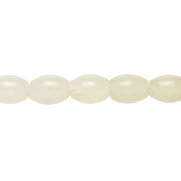New "jade" 1pkg1, oval bead natural, 15 inch 10x7mm-11x8mm image number 0