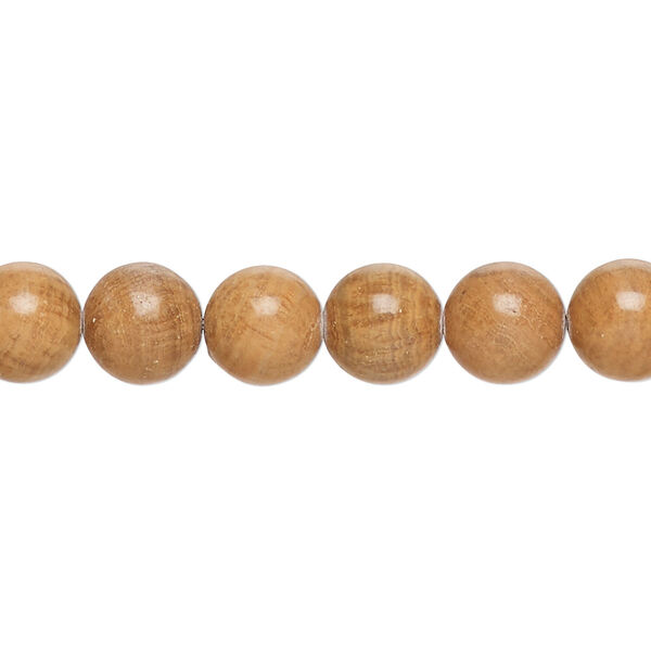 Bead, tigerskin "jasper" (limestone) (natural), light, 7-9mm round, C grade, Mohs hardness 4-5. Sold per 15-inch strand, approximately 50 beads. image number 0