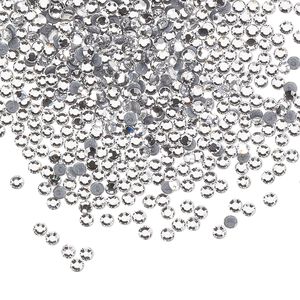 Flat back, Dance With Me™ crystal hotfix rhinestone, crystal clear, foil back, 1.9-2.1mm rose, SS6. Sold per pkg of 144 (1 gross).