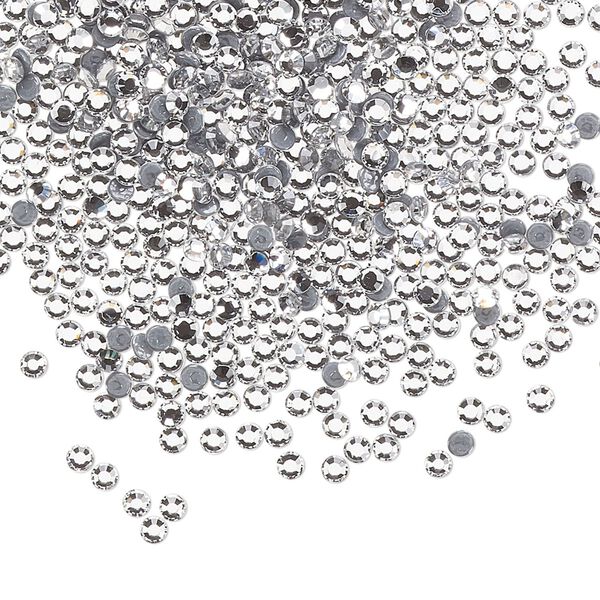 Flat back, Dance With Me™ crystal hotfix rhinestone, crystal clear, foil back, 1.9-2.1mm rose, SS6. Sold per pkg of 144 (1 gross). image number 0
