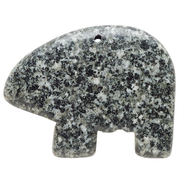 Spotted jasper 1pkg1, half-drilled Zuni-style bear focal natural, 39x28mm-44x32mm image number 0
