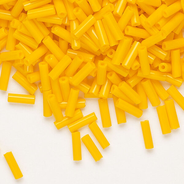 Bead, Preciosa Ornela Czech glass, bugle bead, pkg/500g, #3, opaque orange, (93110). image number 0