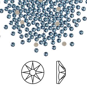 Flat back 1440pk ice blue foil back, Swarovski® ReCreated™ 2.1 to 2.3mm XILION rose round SS7 2058