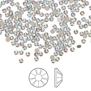 Flat back 144pk light sapphire opal AB foil back, Preciosa MAXIMA Czech crystal rhinestone 2.1-2.3mm chaton rose round SS7