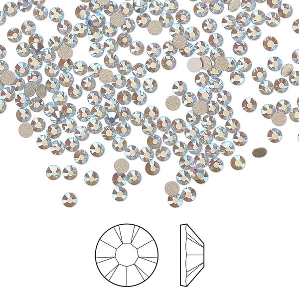 Flat back 144pk light sapphire opal AB foil back, Preciosa MAXIMA Czech crystal rhinestone 2.1-2.3mm chaton rose round SS7 image number 0