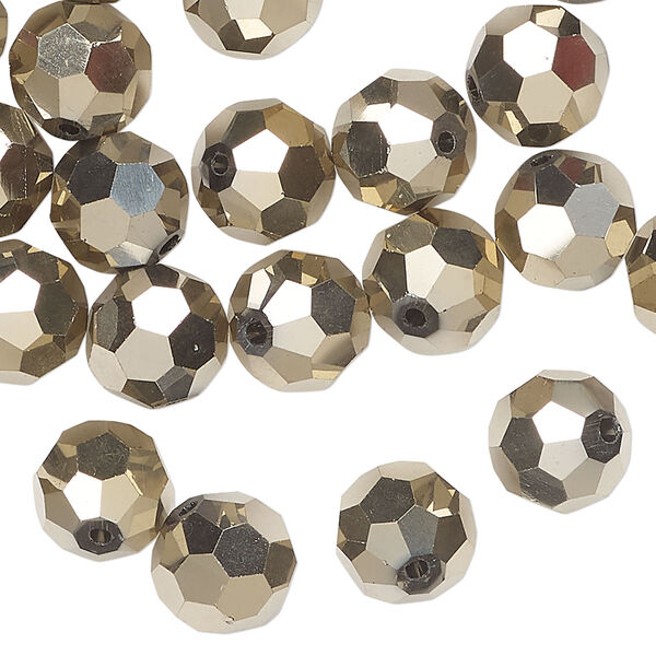 Bead 48pk opaque crystal aurum 2X, Celestial Crystal&reg; 10mm round image number 0