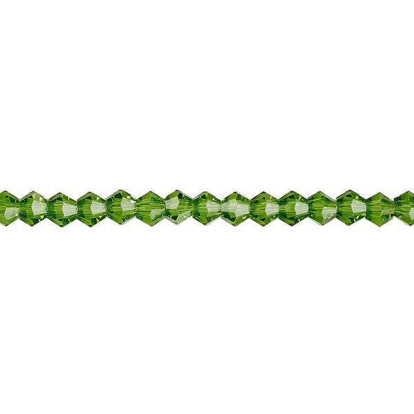 Bead 1pk transparent green, Celestial Crystal® 4mm bicone 15.5-16 inch image number 0