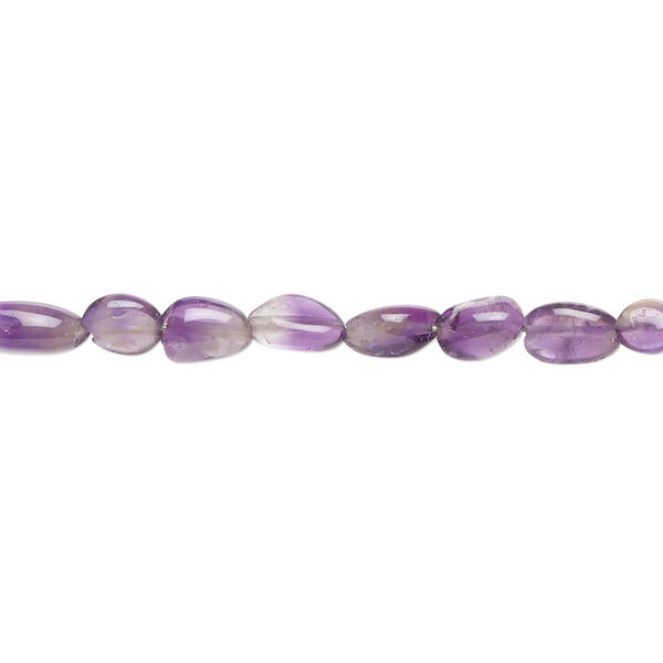 Banded amethyst 1pkg1, hand-cut pebble bead natural B- grade, 8 inch small image number 0