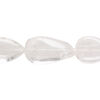 Quartz crystal 1pkg1, hand-cut puffed teardrop bead natural, 13 inch 15x12mm-24x14mm image number 0