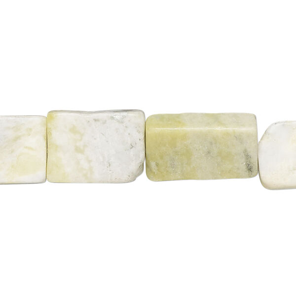 Bead, peridot "jasper" (serpentine) (natural), 15x10mm-18x11mm flat rectangle, D grade, Mohs hardness 6-1/2 to 7. Sold per 15" to 16" strand. image number 0