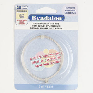 Wire, Beadalon® 1pkg1 silver-plated copper, weave round, 20 gauge, 2 meter section.
