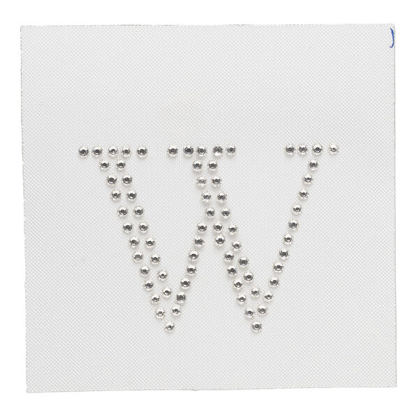 Iron-on transfer 1pk crystal clear, Preciosa Czech crystal 46.5x33.5mm "W" image number 0