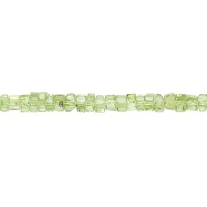 Peridot 1pkg1, hand-cut faceted heishi bead natural 15.5-16 inch 4x2mm