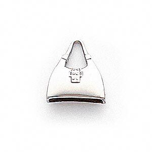 Charm, 14KtW white gold, 14x13mm purse. Sold individually.