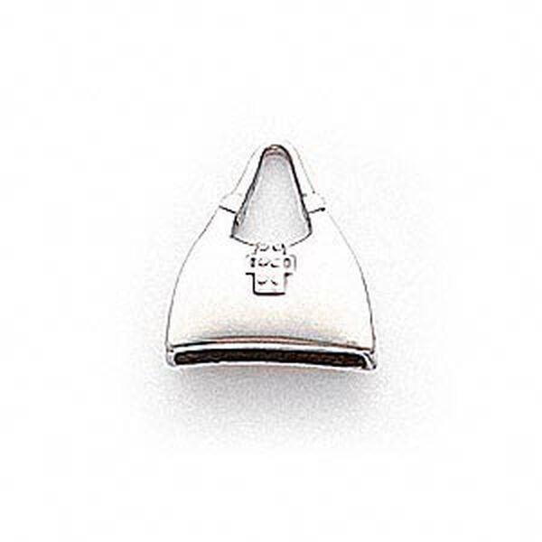 Charm, 14KtW white gold, 14x13mm purse. Sold individually. image number 0
