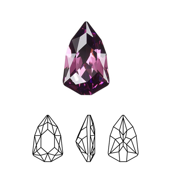 Fancy stone 1pk amethyst foil back, Crystal Passions® 18.7x11.8mm trilliant 4707 image number 0