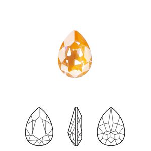 Fancy stone 4pk crystal mango ignite LacquerPRO, Crystal Passions® 14x10mm pear 4320