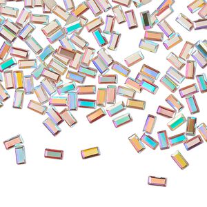 Flat back 12pk crystal AB foil back, Preciosa MAXIMA Czech crystal rhinestone 4x2mm baguette