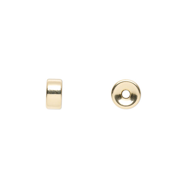 Bead, 14Kt gold-filled, 7x4mm smooth rondelle. Sold per pkg of 20. image number 0