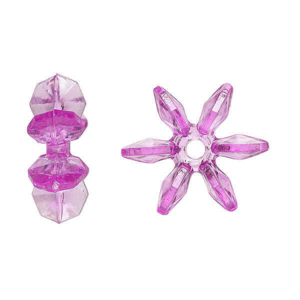 Bead, acrylic, transparent purple, 18x7mm paddle wheel. Sold per pkg of 250. image number 0