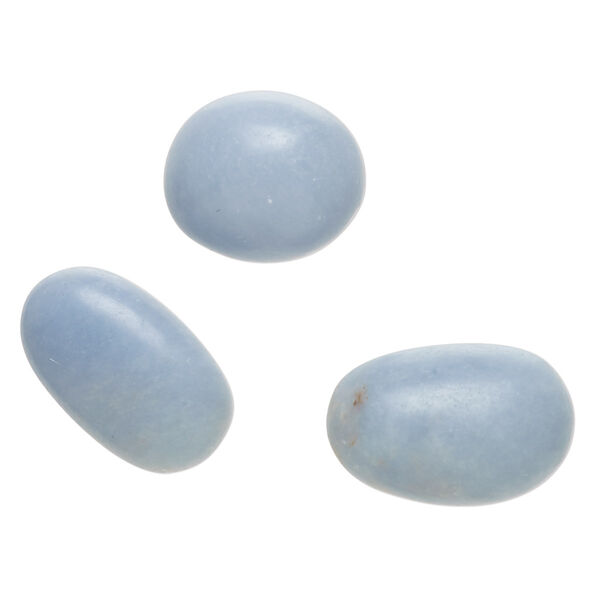 Component, angelite (waxed), medium to large hand-cut undrilled nugget, Mohs hardness 3 to 3-1/2. Sold per pkg of 3. image number 0