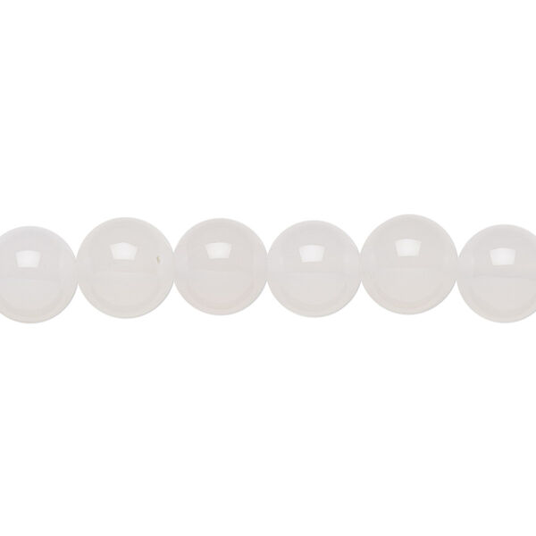 Bead, white agate (natural), 8mm round, B grade, Mohs hardness 6-1/2 to 7. Sold per 15-1/2" to 16" strand. image number 0