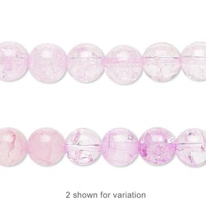 Ice flake quartz 1pkg1, crackle round bead 15.5-16 inch 8mm