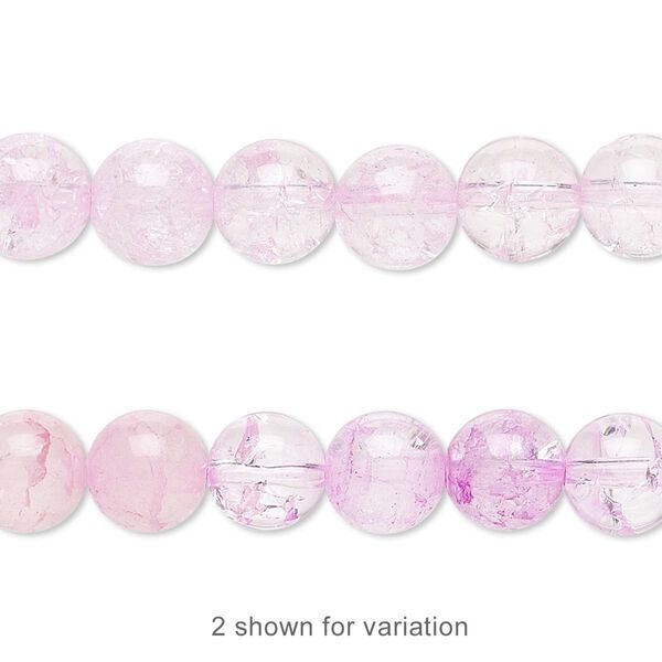 Ice flake quartz 1pkg1, crackle round bead 15.5-16 inch 8mm image number 0