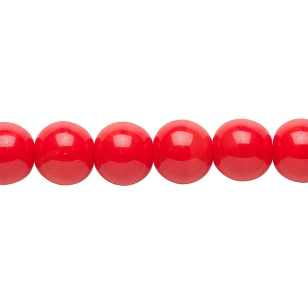 Bead, Czech glass druk, opaque orange, 10mm round. Sold per 15-1/2" to 16" strand. image number 0