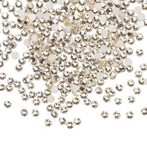 Flat back 1440pk gold quartz foil back, Preciosa MAXIMA Czech crystal rhinestone 2.1-2.3mm chaton rose round SS7