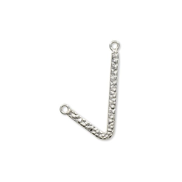 Drop, sterling silver, 23x13mm textured angle. Sold individually. image number 0