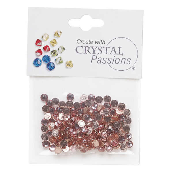 Flat back mix 1pkg144 light rose, Crystal Passions&reg; rhinestone 3.80-4.80mm hotfix round SS16 / SS20 image number 0