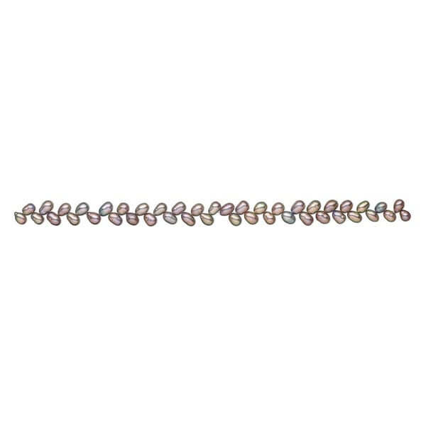 Freshwater pearl 1pkg1, herringbone-drilled rice, 14 inch lilac bronze 7x6mm-9x7mm cultured image number 1