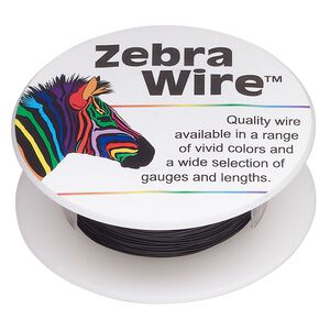 Wire, Zebra Wire™, color-coated copper, black, round, 26 gauge. Sold per 30-yard spool.