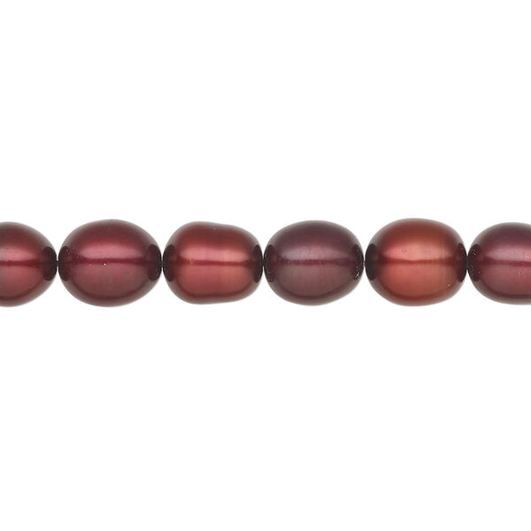 Freshwater pearl 1pkg1 rice, 15.5-16 inch garnet 7mm cultured image number 0
