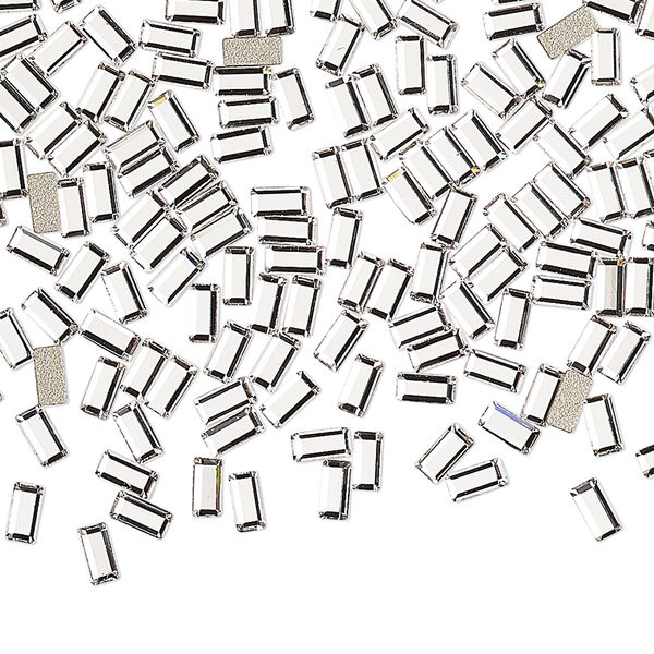 Flat back 1440pk crystal foil back, Preciosa MAXIMA Czech crystal rhinestone 4x2mm baguette image number 0