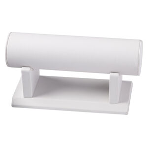 Display, bracelet, leatherette, white, 7-1/2 x 3 x 4 inches overall. Sold individually.