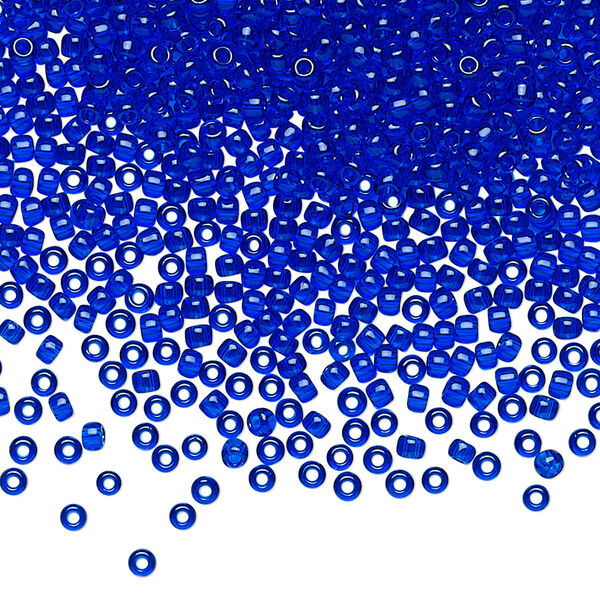 Seed bead, TOHO BEADS®, glass, pkg/7.5g, #11 round, transparent cobalt (TR-11-8). image number 0