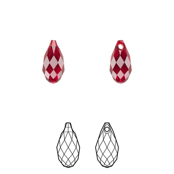Briolette 144pk Siam, Swarovski® 11x5.5mm pendant drop 6010 image number 0