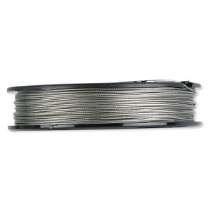 Beading wire, Tigertail™, nylon-coated stainless steel, clear, 7 strand, 0.024-inch diameter. Sold per 100-foot spool.