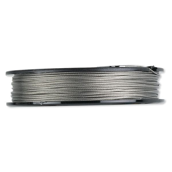 Beading wire, Tigertail™, nylon-coated stainless steel, clear, 7 strand, 0.024-inch diameter. Sold per 100-foot spool. image number 0
