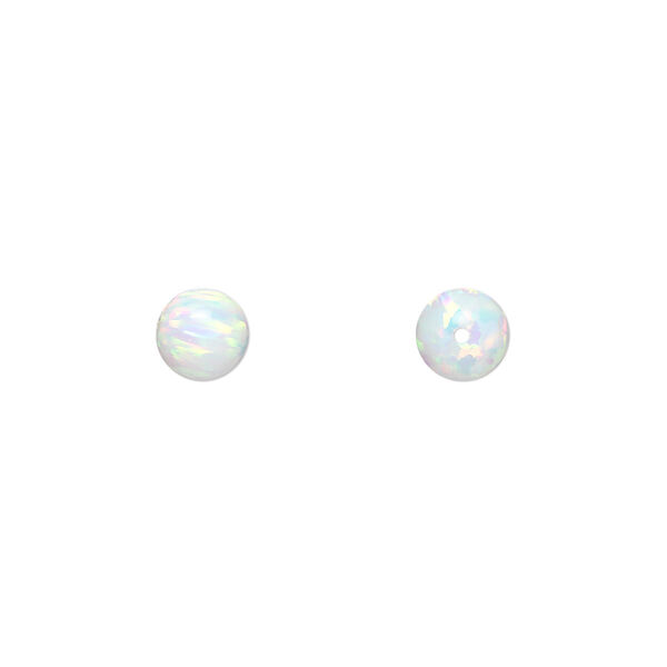 Bead, "opal" (silica and epoxy) (man-made), white, 6mm round. Sold individually. image number 0