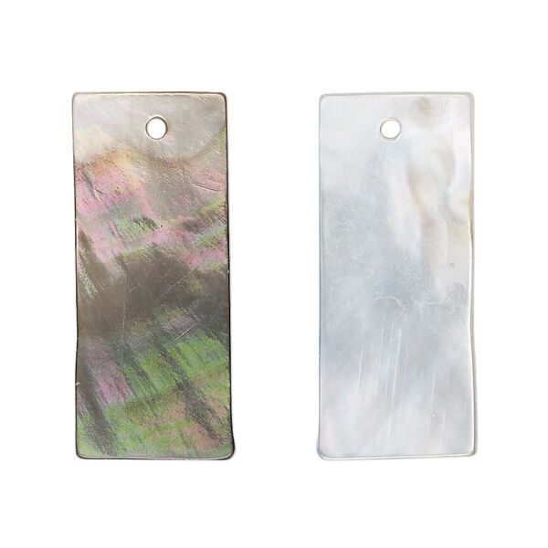 Focal, black lip shell (natural), 30x13mm rectangle, Mohs hardness 3-1/2. Sold per pkg of 2. image number 0